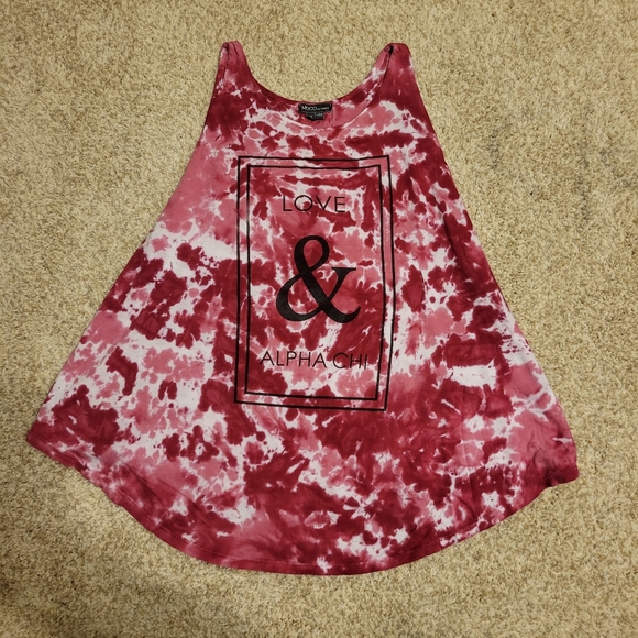 Alpha Chi Omega AXO AXΩ Pink Tye-Dye Tank Top - Picture 1 of 2